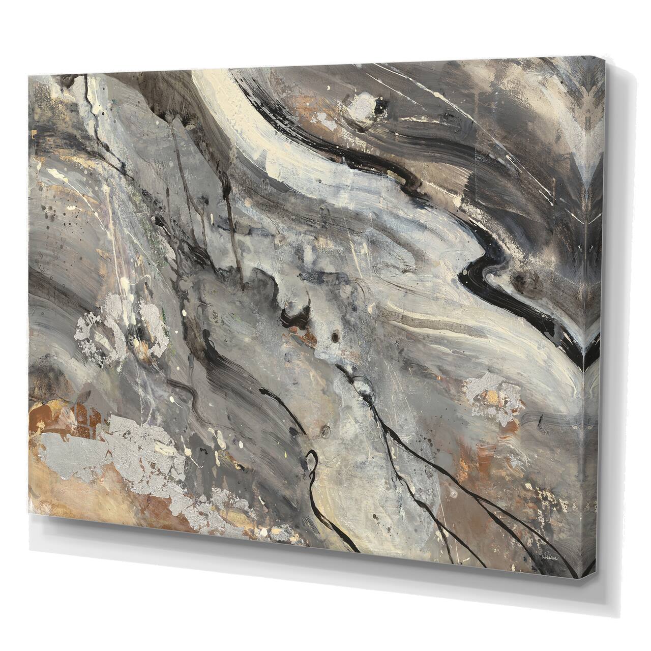Designart - Fire and Ice Minerals II - Farmhouse Canvas Artwork